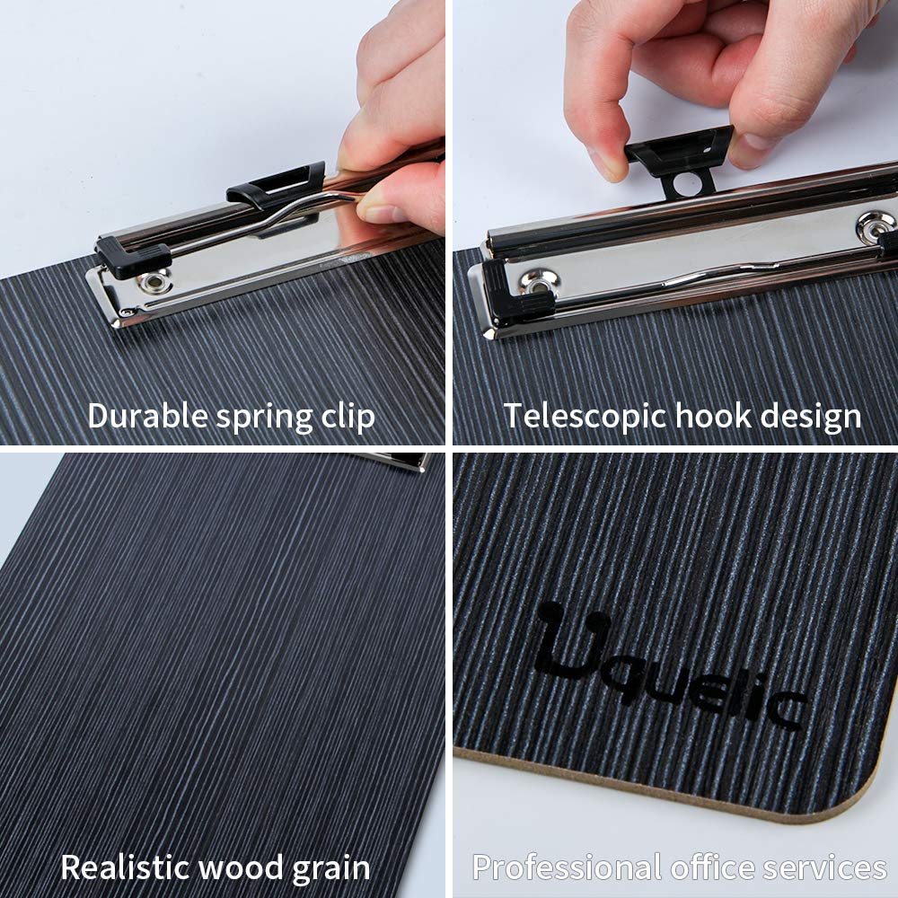 4 Portablocco Legno A5 Con Clip - Tavolette Per Appunti - Leggere E Pratiche Per Ufficio E Scuola