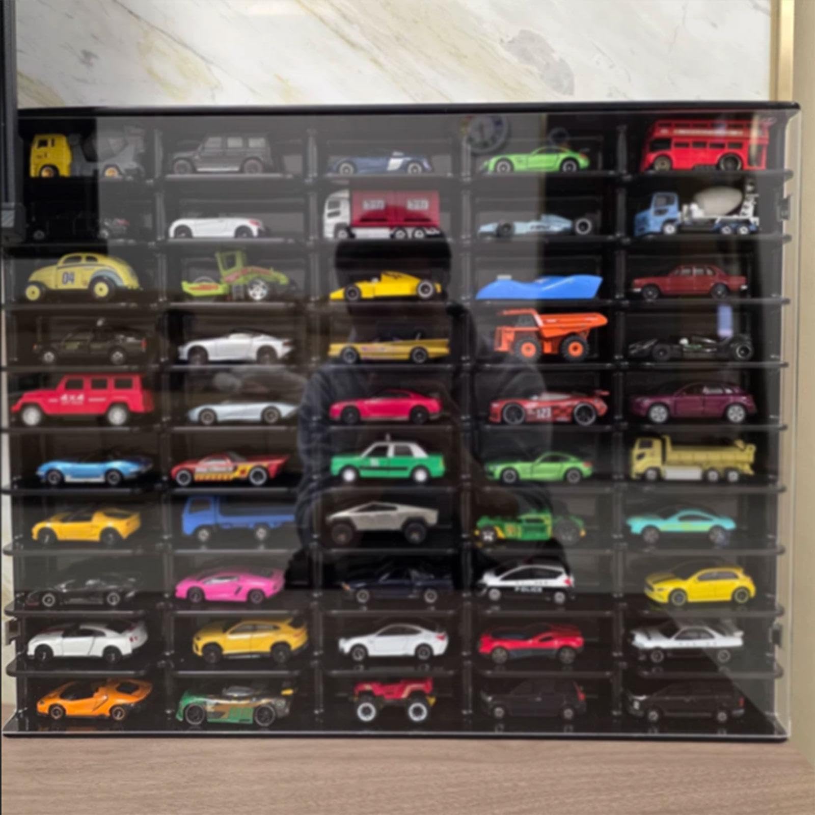 Aufbewahrungsvitrine für Modellautos Im Maßstab 1:64, Organizer Box, Staubdicht, Multifunktional, 50 Fächer