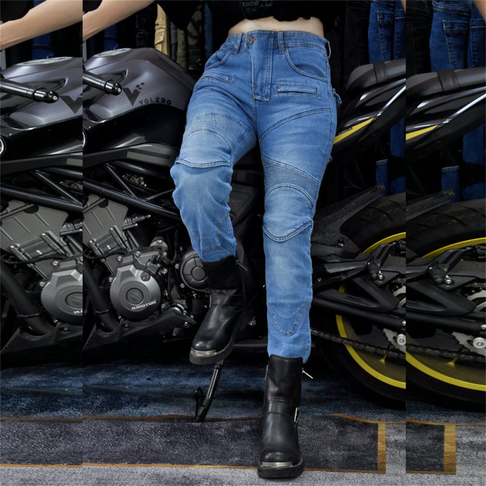 Jeans Pantalon Vaquero Moto Mujer Vaquero Moto Mujer Pantalones De