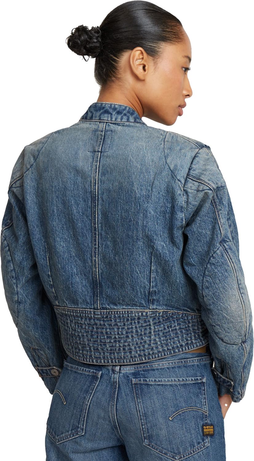 G-STAR Raw - Womens Short Moto Jacket, Color Antique Faded Pioneer, Size: X-Small