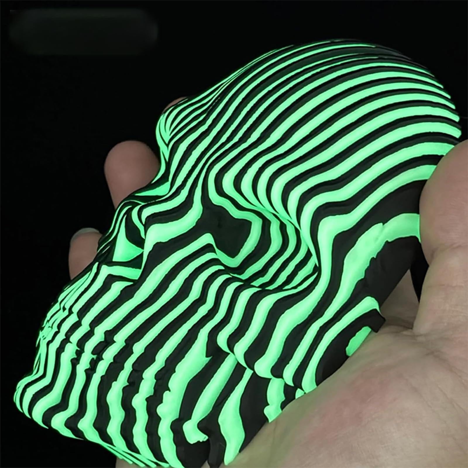 3D Printed Luminous Quantum Skull Skull Masks Glow In The Dark Cool Cyberpunk Gothic Decor Fidget Toys Relieve Stress Home Desktop Ornaments 1/2pcs
