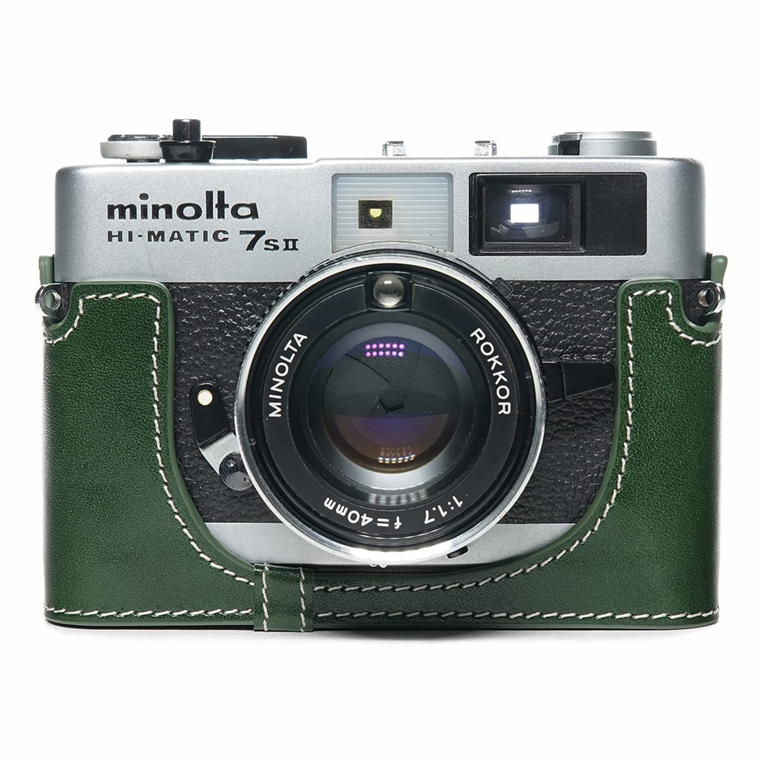 TP Handmade Genuine Real Leather Half Camera Case Bag Cover for Minolta Hi-Matic 7Sii Film Camera (G