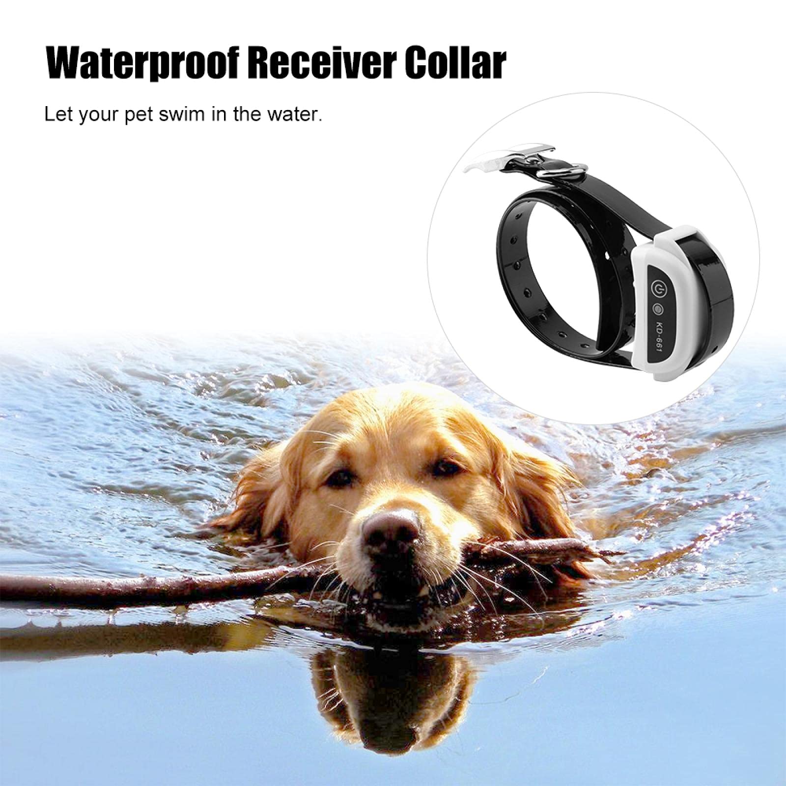 Système à Distance de clôture pour Chien sans Fil KD-661 Gros Chiens Dispositif de clôture électronique Collier de Dressage pour Animaux de Compagnie étanche Choc électrique réglable 1with1