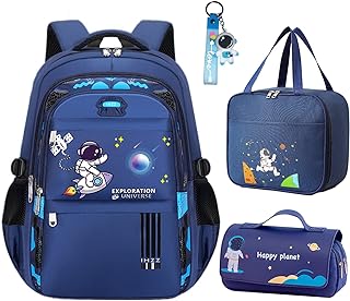 IHZZ Boy Backpack, Backpack for Boys, Cute Kid Backpack, Waterproof Lightweight Schoolbag Backpack with Lunch Bag and Penc...