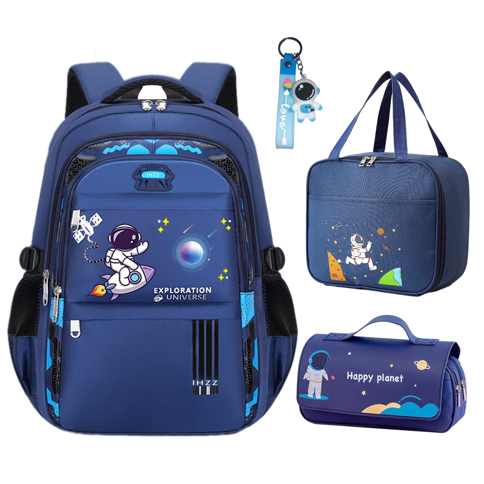 IHZZ Backpack for Boys - Schoolbag for Boys Kids Children, Boy Backpacks Set with Lunch Box and Pencil Case, mochilas escolares para niños school bags