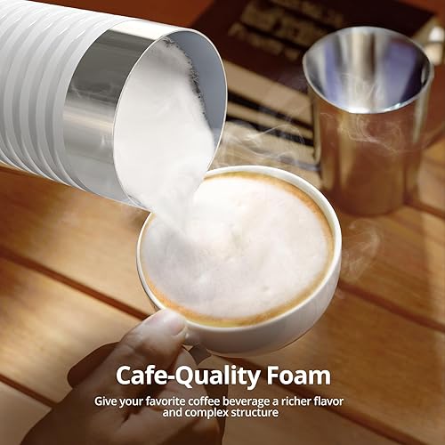 Miniatura 5 de Espumador de leche, vaporizador de leche eléctrico 4 en 1, máquina automática de espuma fría y caliente, espumador de apagado automático para café,