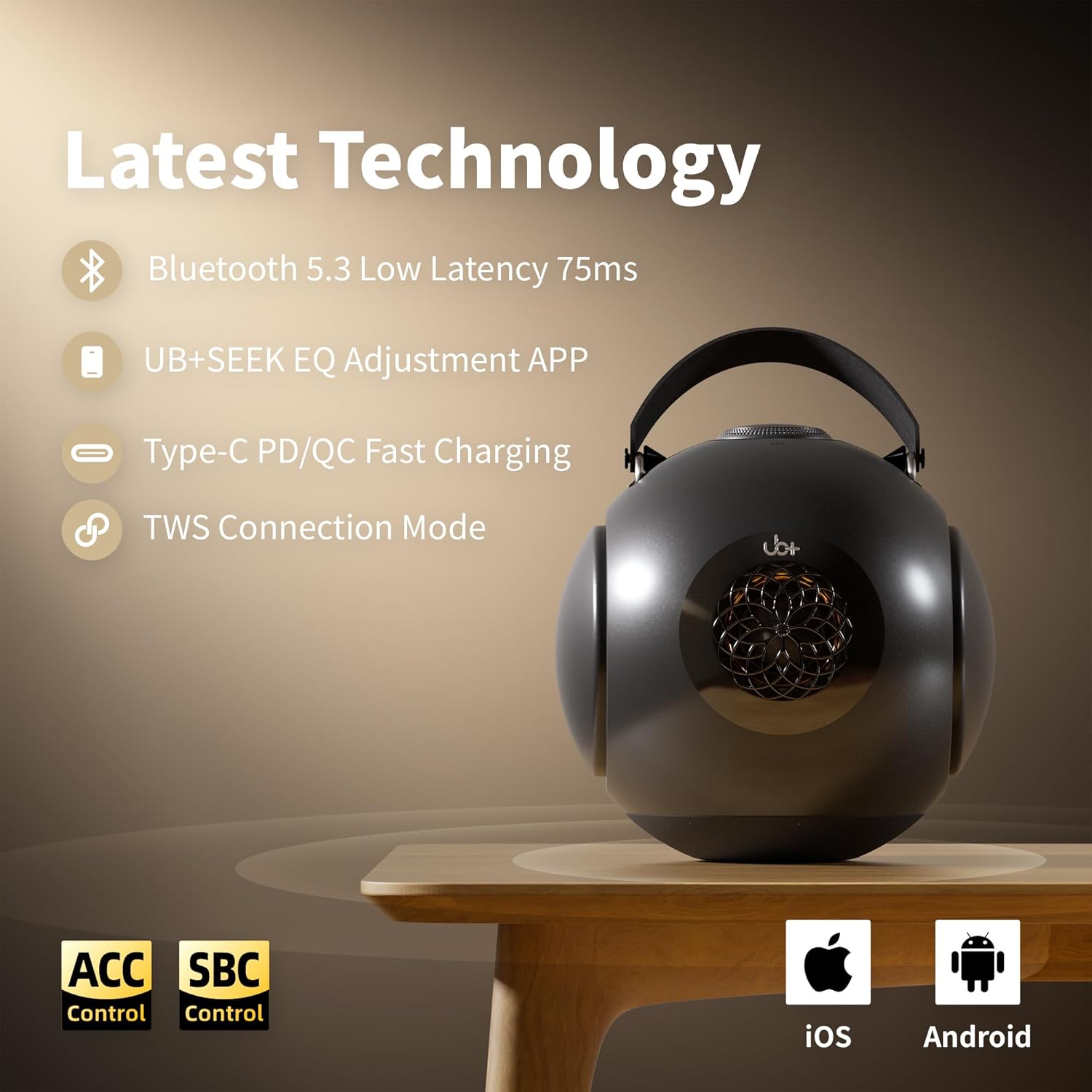 UB+ dB1 Double Bass Bluetooth Speaker | 40W Powerful Hi-Fi Sound with Extreme Deep Bass, 20H Playtime, IPX5 Waterproof & TWS (Satin Metallic Grey) - Premium Bass Boost Technology (Tripod Not Included) - Image 5