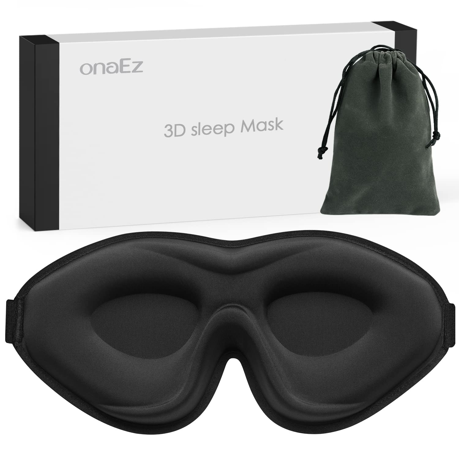 onaEz Sleep Masks, 2022 Upgraded 100% Darkness 3D Sleep Eye Mask with 12mm Recessed Eye Sockets, Breathable Comfortable So...