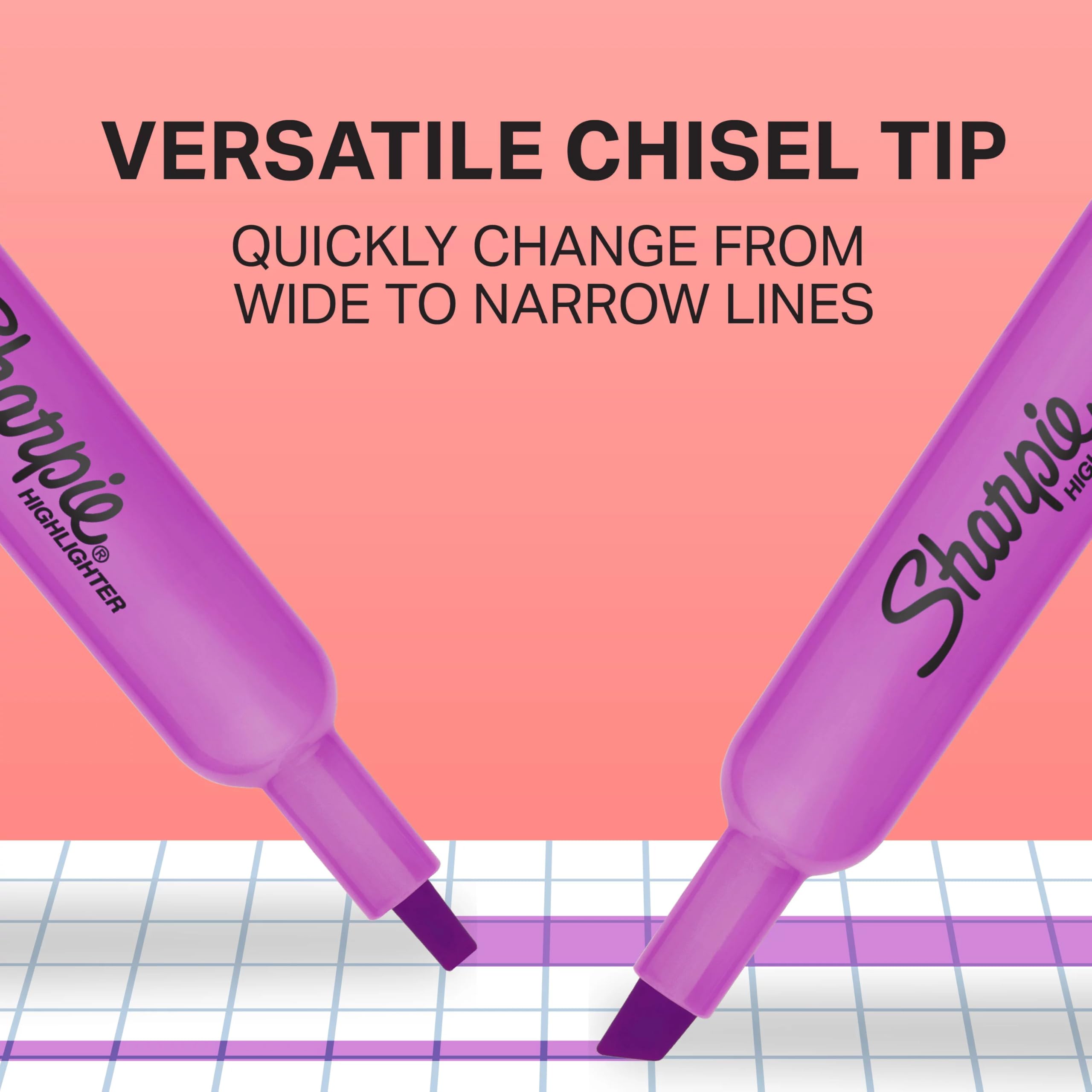Sharpie Lot de 36 surligneurs réservoir, assortis, pointe biseautée,