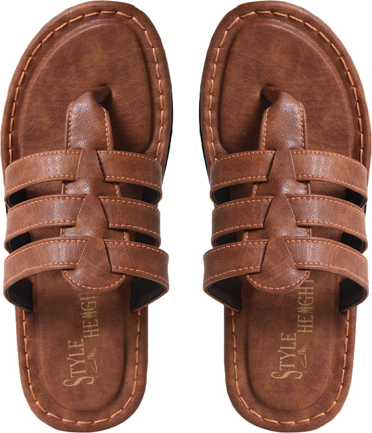 style height Men Sandals - Style No. Sl807-Brown-picture-28