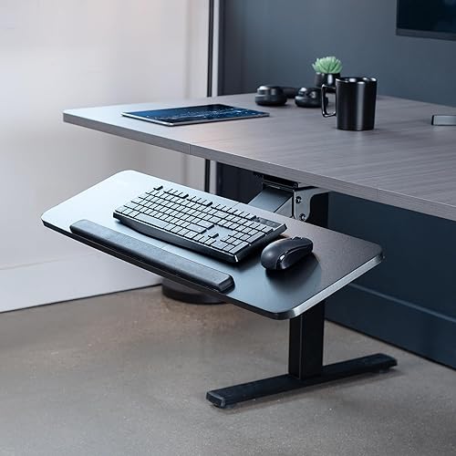 Miniatura 2 de VIVO Bandeja ajustable de plataforma para teclado y mouse de computadora, 34 x 10 pulgadas, ergonómica debajo de la mesa, cajón de montaje debajo