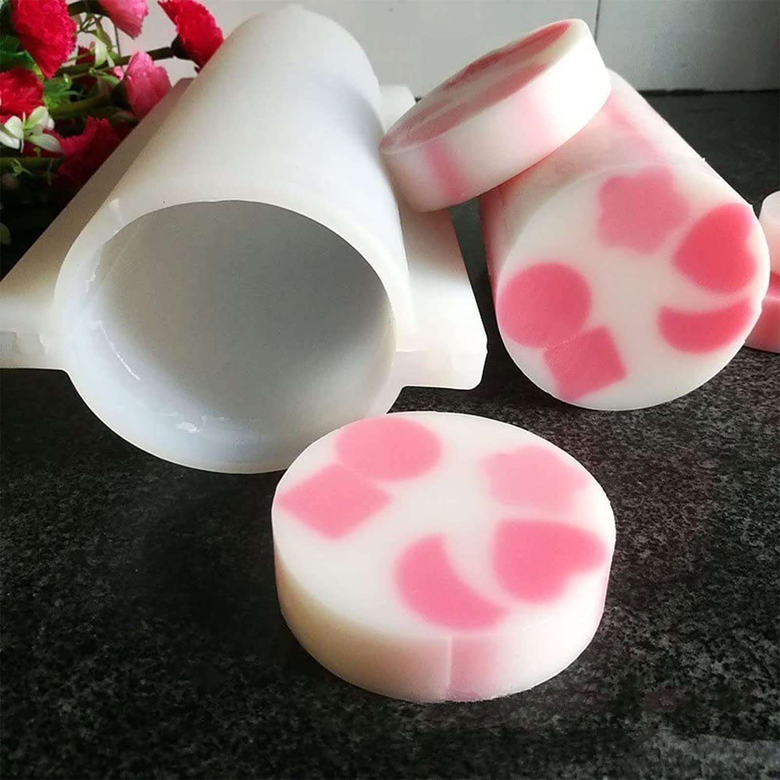 3D kształt cylindryczny forma do świec materiał silikonowy forma DIY rzemiosło formy do pieczenia