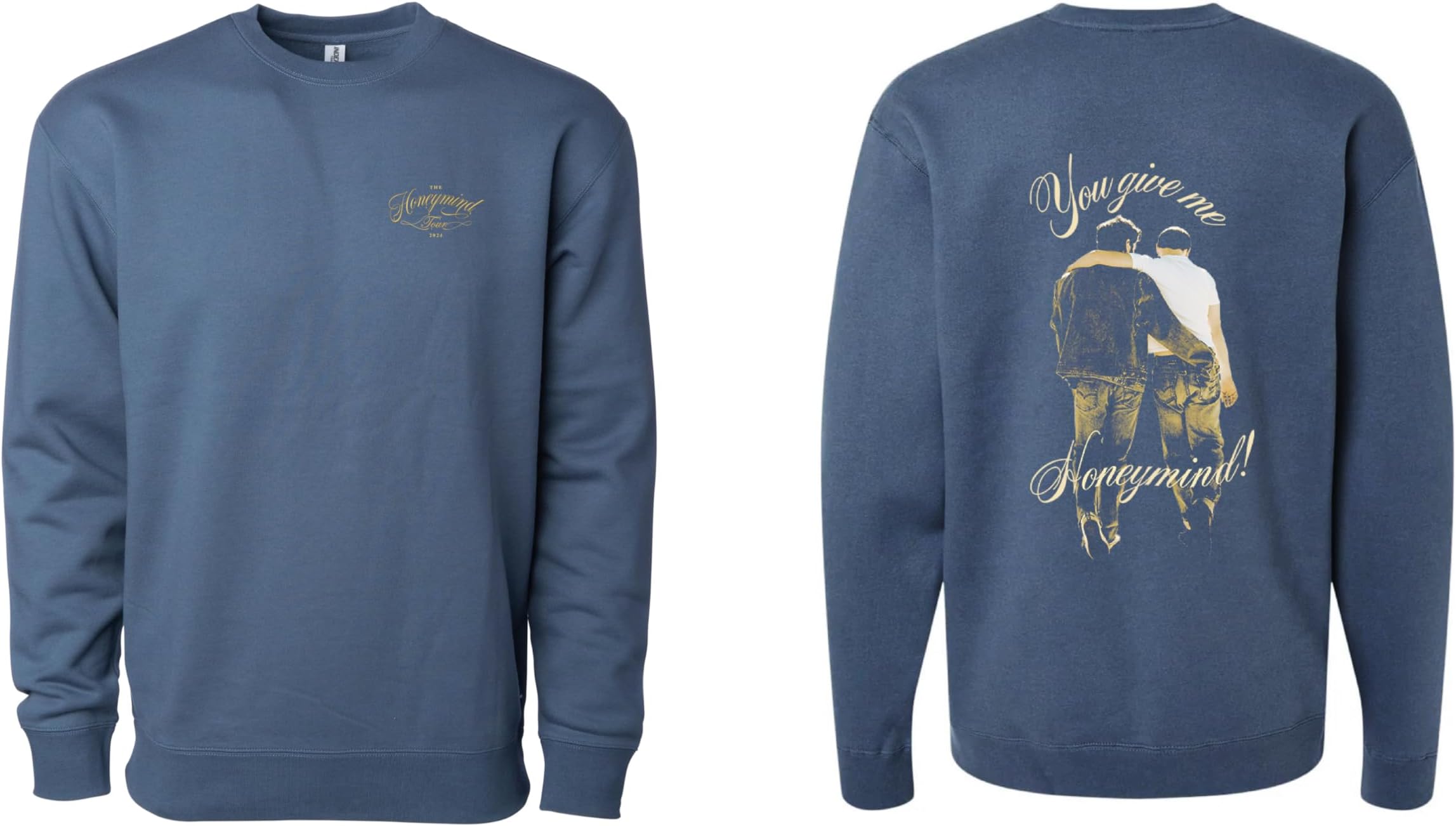 Ben Platt Official Merch Honeymind Tour Crewneck, Blue, Large