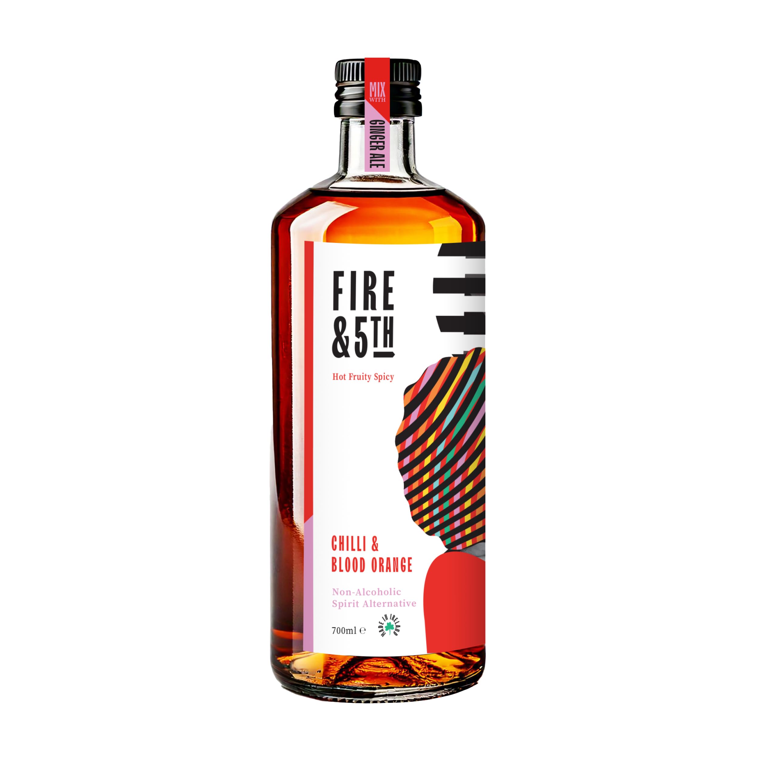 Fire & 5th - Alcohol Free Spirit Alternative - Non-Alcoholic Spirit - Ideal for Non-Alcoholic Cocktails - 700ml (Chilli & Blood Orange)