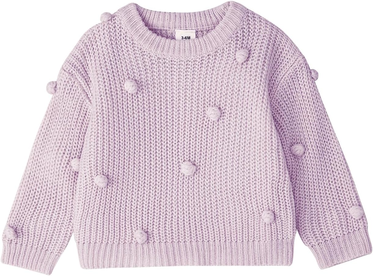 Baby Girl Clothes Cute Knit Sweater Warm Crewneck Long Sleeve Tops Pullover Sweatshirt Fall Winter Outfits 3-24 Months