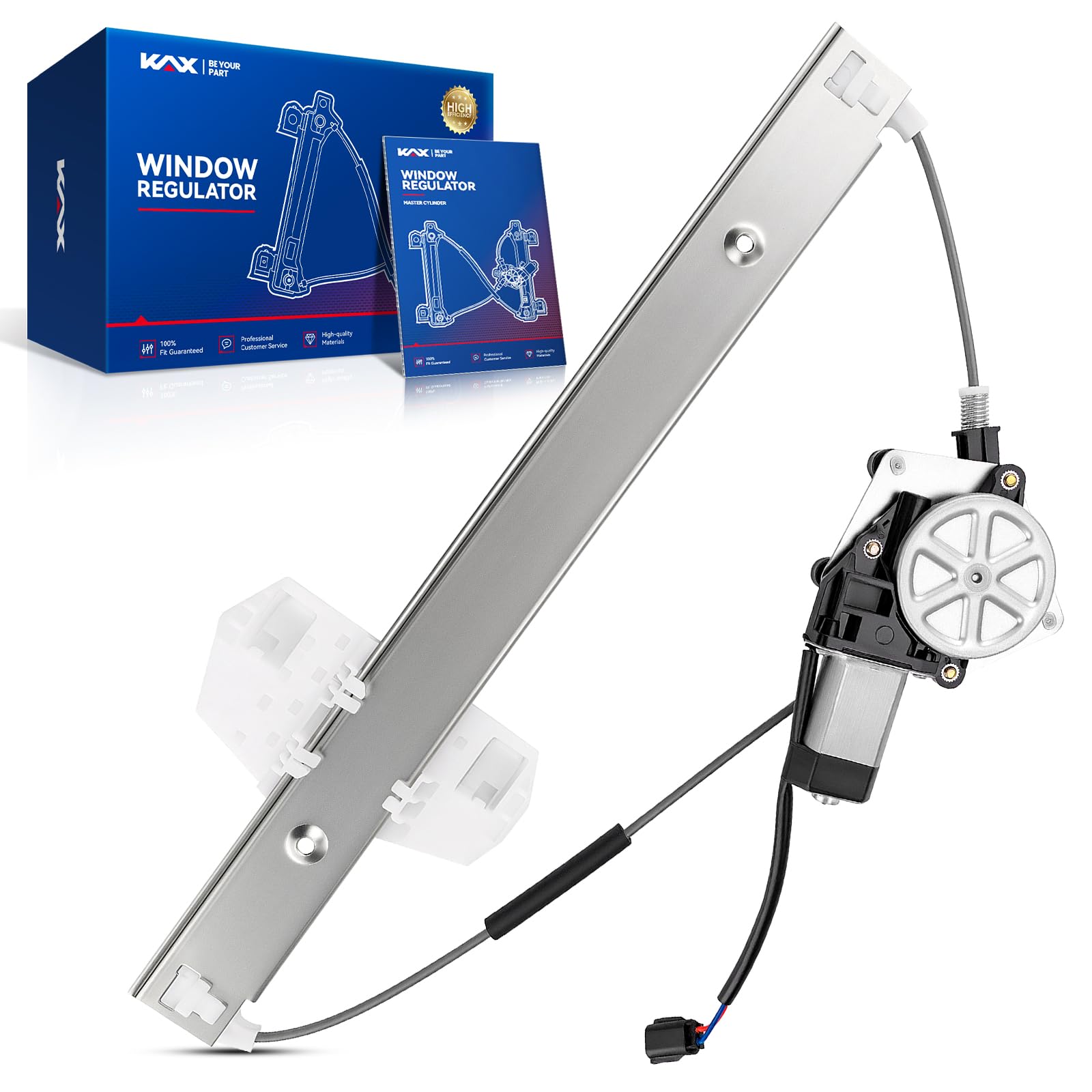 KAX 748-912 Power Window Regulator with Motor Front Left Driver Side Original Equipment Replacement Compatible with Wrangler 2007-2017, Wrangler JK 2018