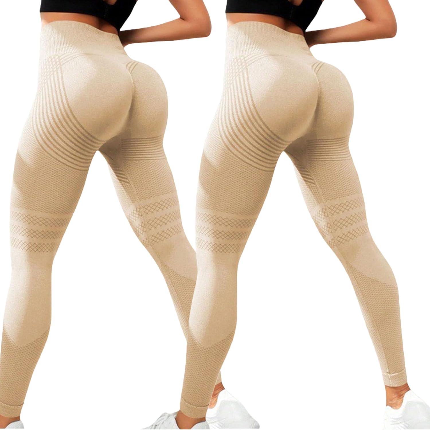 2pcs Resistance Band Leggings, Womens Butt Lifting Anti Cellulite Leggings with Resistance Bands for Running