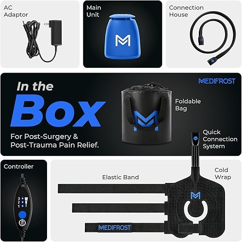 Miniatura 7 de REATHLETE MEDIFROST Máquina de terapia de frío  Rodillera y hombro ajustable  Máquina de hielo portátil de circulación fácil de usar  para
