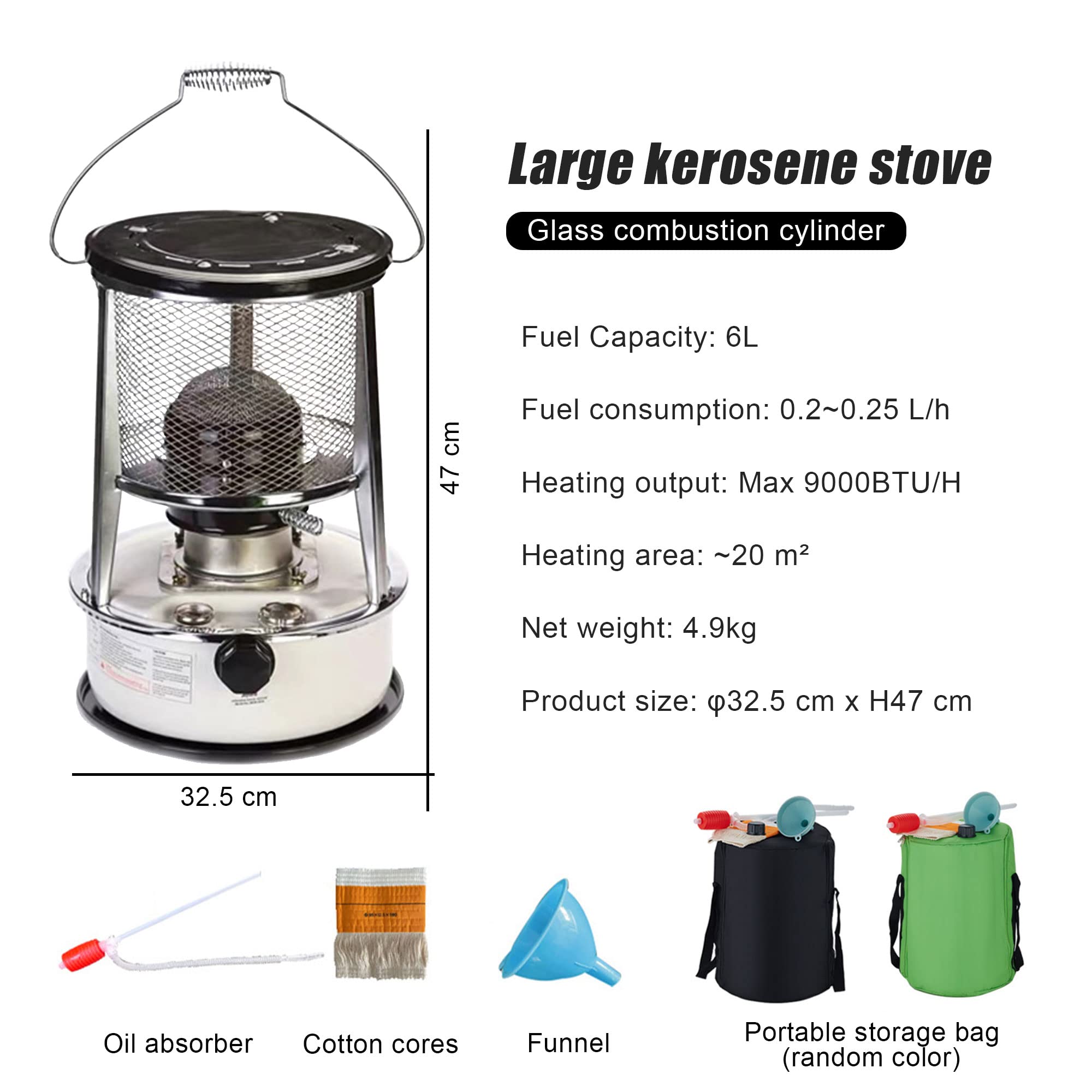 Chauffage Au Pétrole Portable Dubbulon 1.5L | Pour Camping Et Extérieur | Cuisine Randonnée