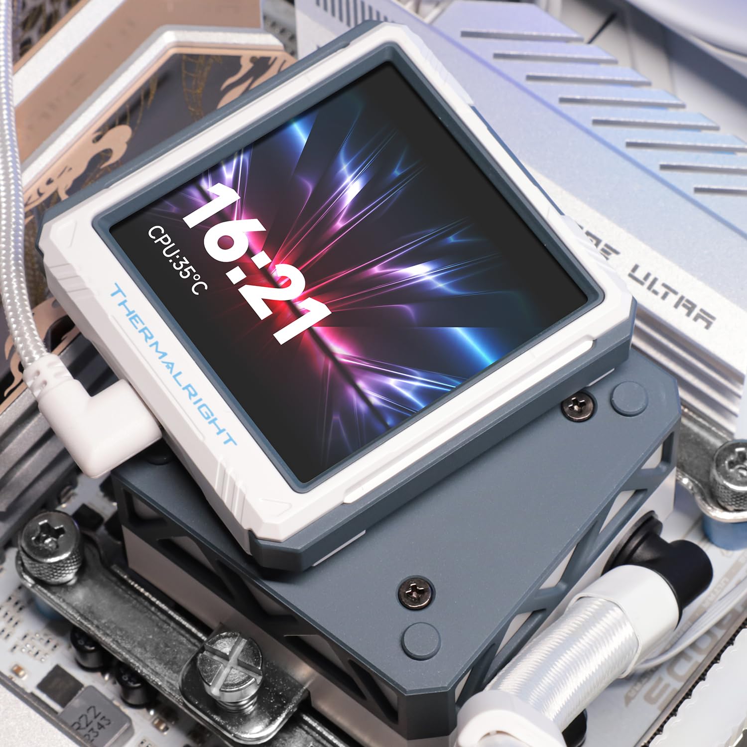 Thermalright FW 360 Ultra ARGB - Enfriador de agua para CPU (3 ventiladores PWM, pantalla LCD IPS con resolución de 480 x 480, para AM4/AM5 e Intel LGA1700/1851, pantalla de 2,44 pulgadas)