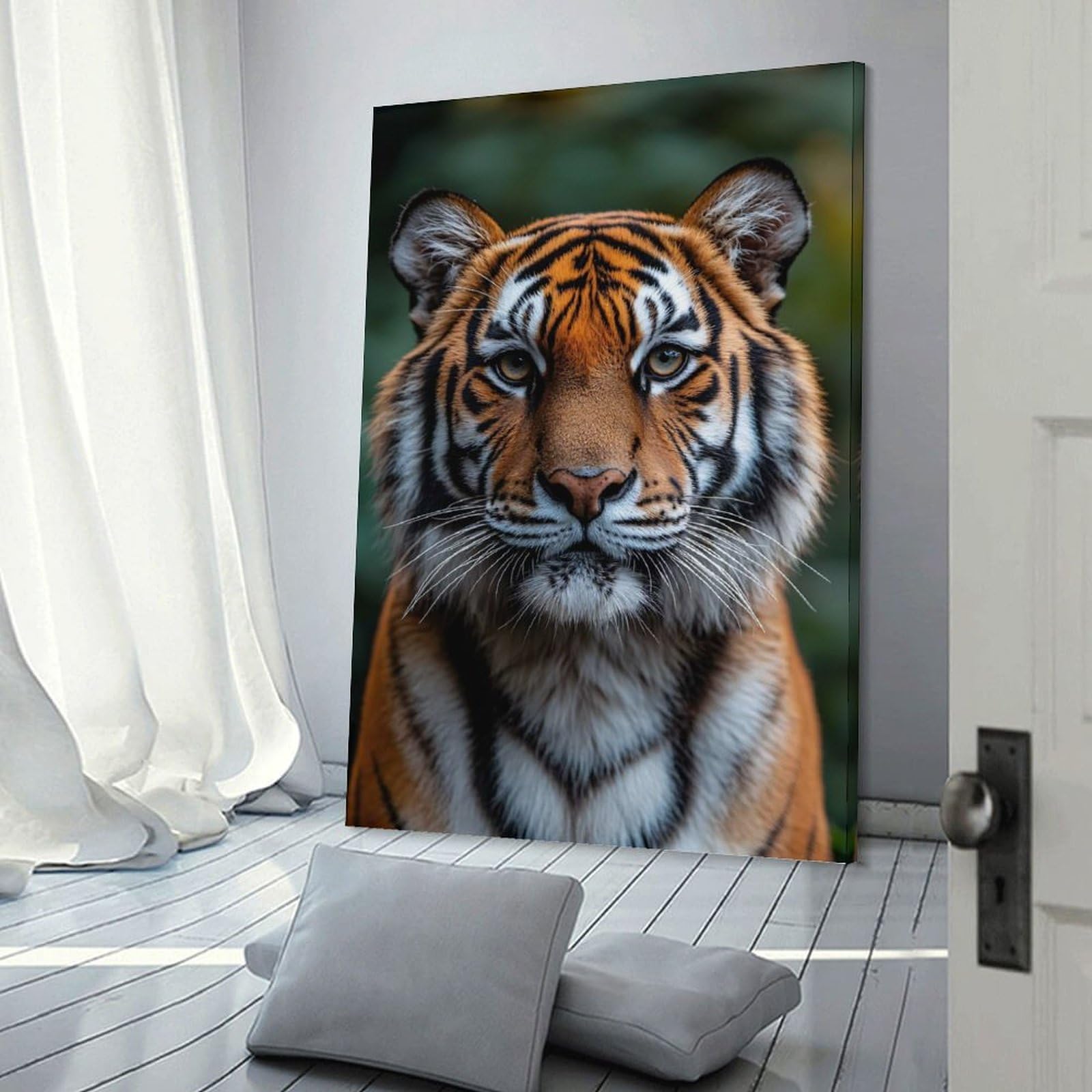 Junmoney Majestic Tiger Portrait(3) Wall Picture Print 08x12inch(20x30cm), for Corridors, Hallways Or Apartment Entries, Decorative Canvas Styling for Entry Areas