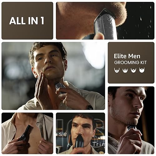 Miniatura 2 de SHPAVVER Recortadora eléctrica de barba para hombre cortapelos profesional 16 en 1 - Kit de aseo inalámbrico - Cuchillas de precisión y velocidad