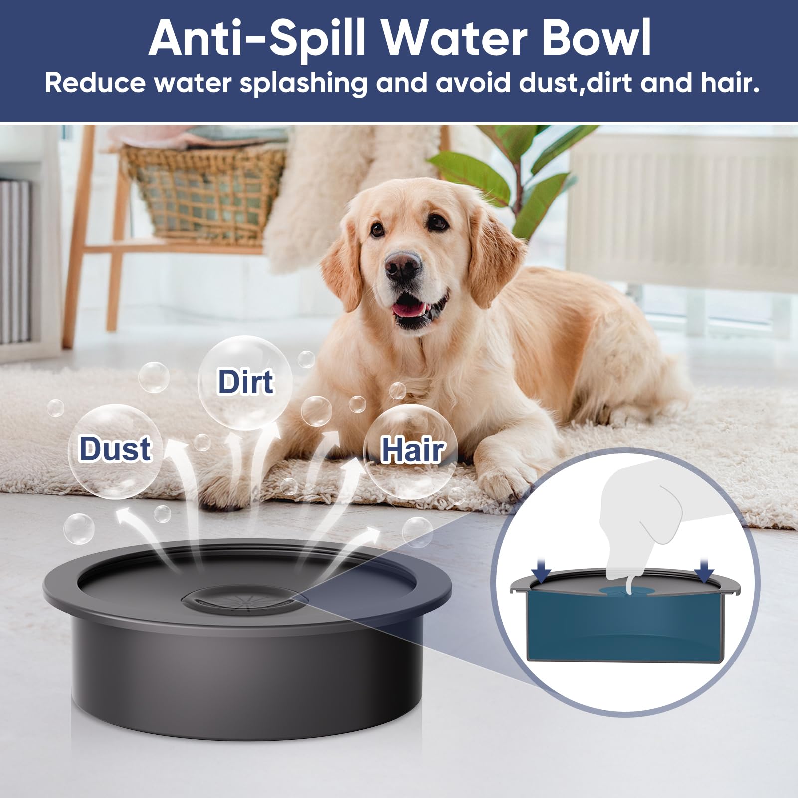 XIAZ Elevated Dog Bowls Large Breed Raised Dogs Bowl Stand Large/Medium Sized Dog Slow Feeder Dogs Bowls Food Water Stands 5 Heights Adjustable 9/11/12/14in Pet Feeder Dish Station - image 7