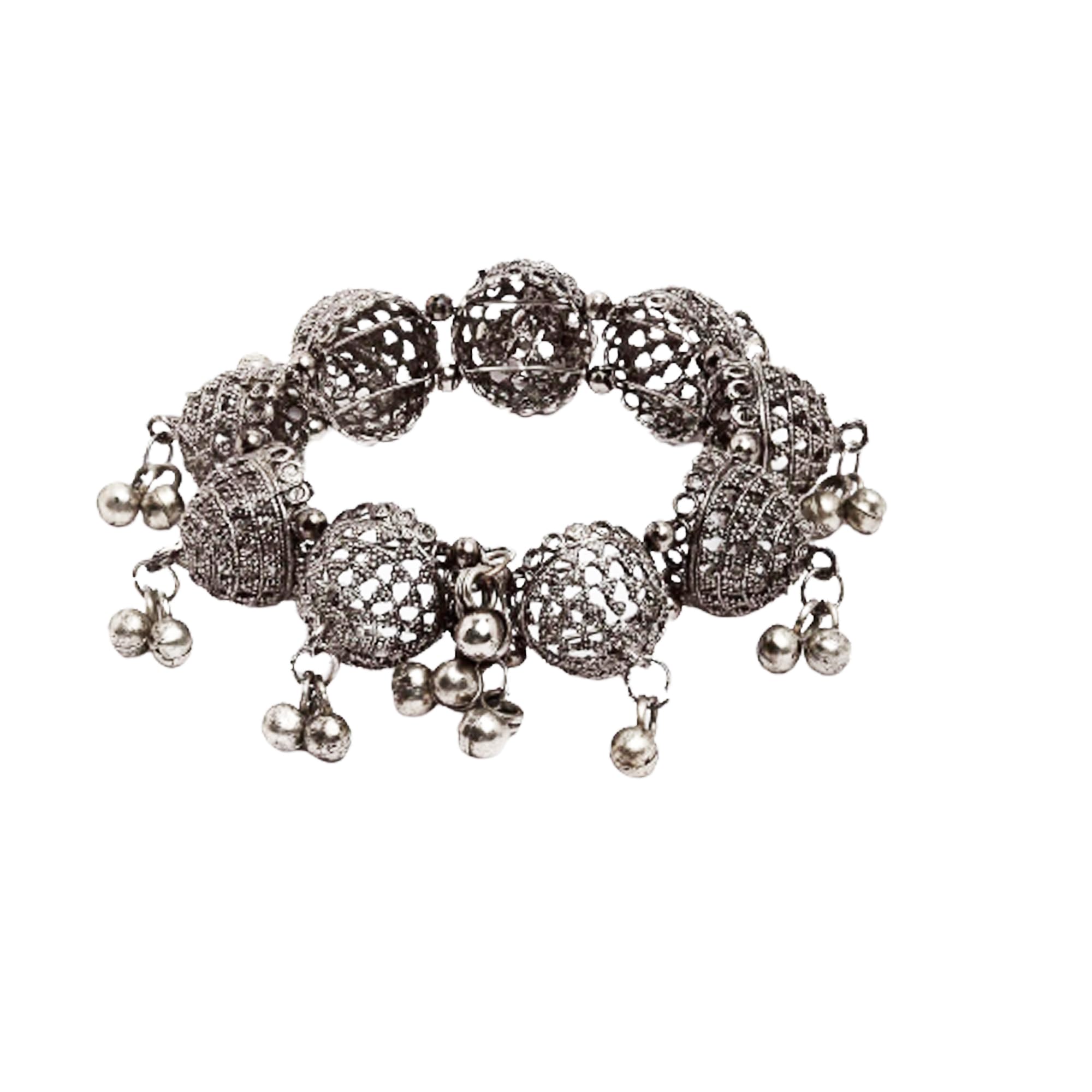 Honbon Trendy Oxidised Jhumka Style Adjustable Single Hand Cuff Kada With Attachable Ghungroo (Pack of 1) Cuff Bracelet for Women & Girls (B0C8TJ7B17) Amazon Price History, Amazon Price Tracker