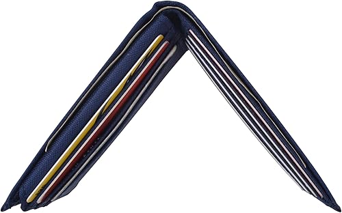 Miniatura 4 de Billetera plegable clásica de nailon para hombre en colores Billeteras delgadas para niños, Azul