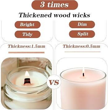 Candle Wicks for Making Candles, Wooden Wicks for Candle Making