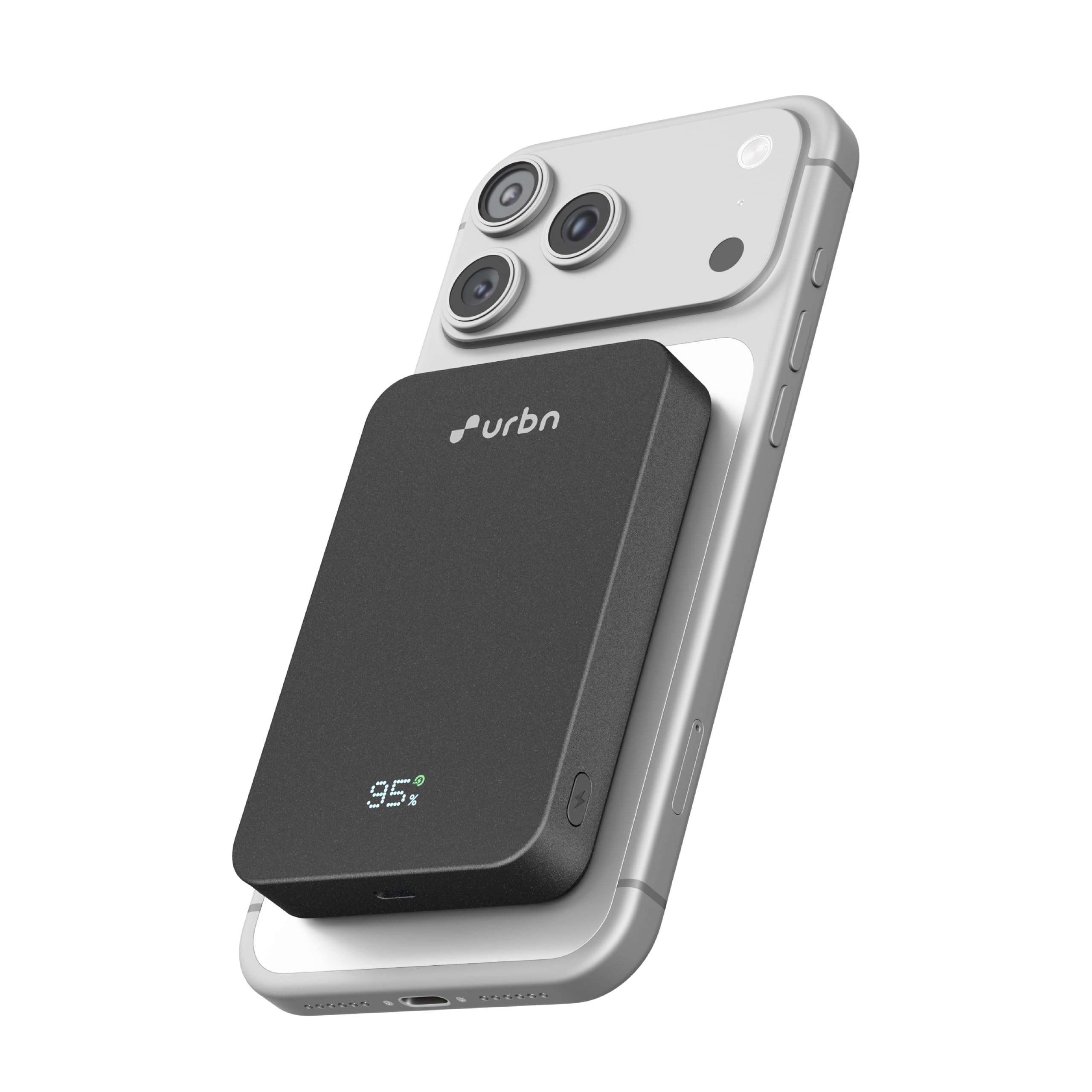 URBN 10000mAh MagTag Qi2 Wireless Power Bank | 15W Magnetic Wireless Charging | 20W USB-C PD Fast Charging | LED Display | Premium Metallic Finish | 1 Year Warranty (Black)-image-36