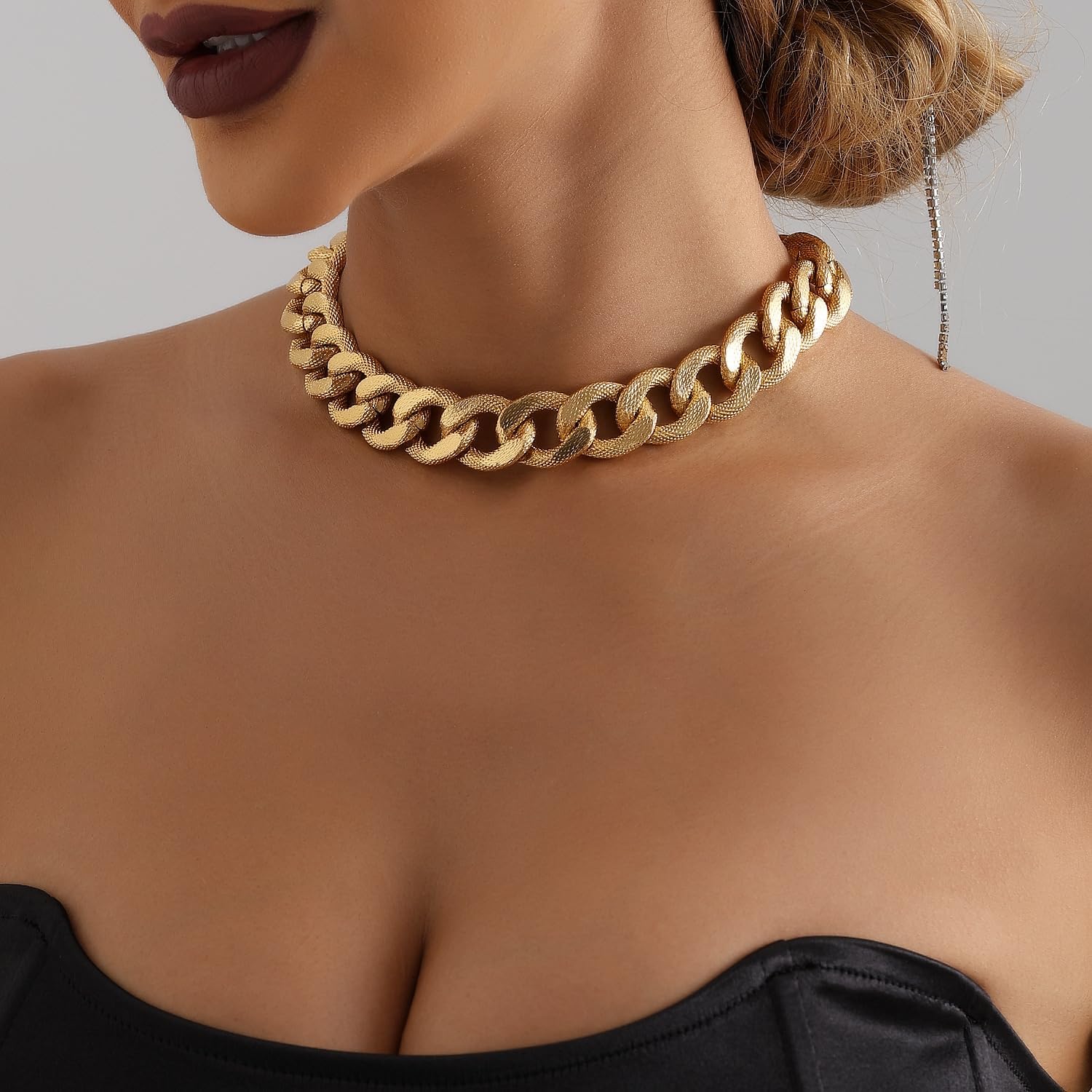 CLOACE Chunky Choker Necklace Gold Cuban Necklaces Punk Thick Link Chain Jewelry for Women - Image 9