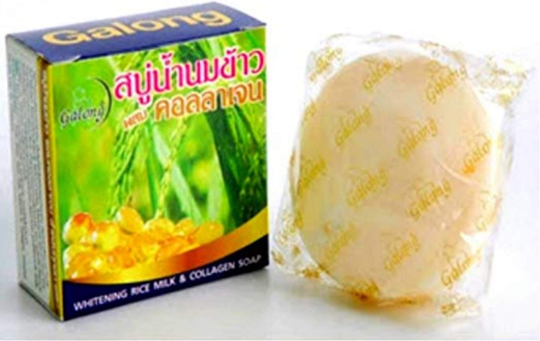 Galong Rice milk soap mixed with collagen for all skin types 150 g.