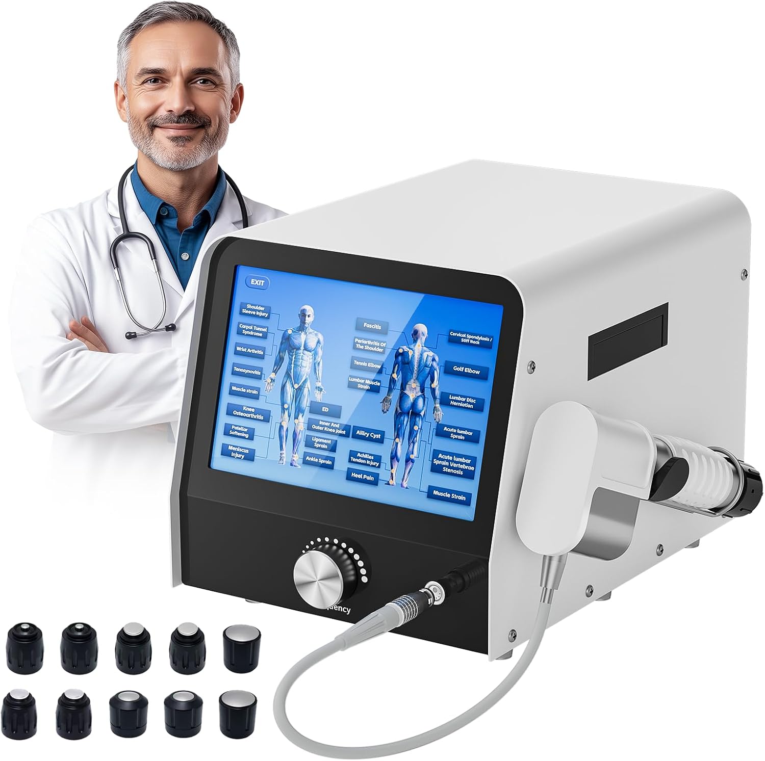 Máquina de terapia por ondas de choque para alivio muscular y articular miniatura 1