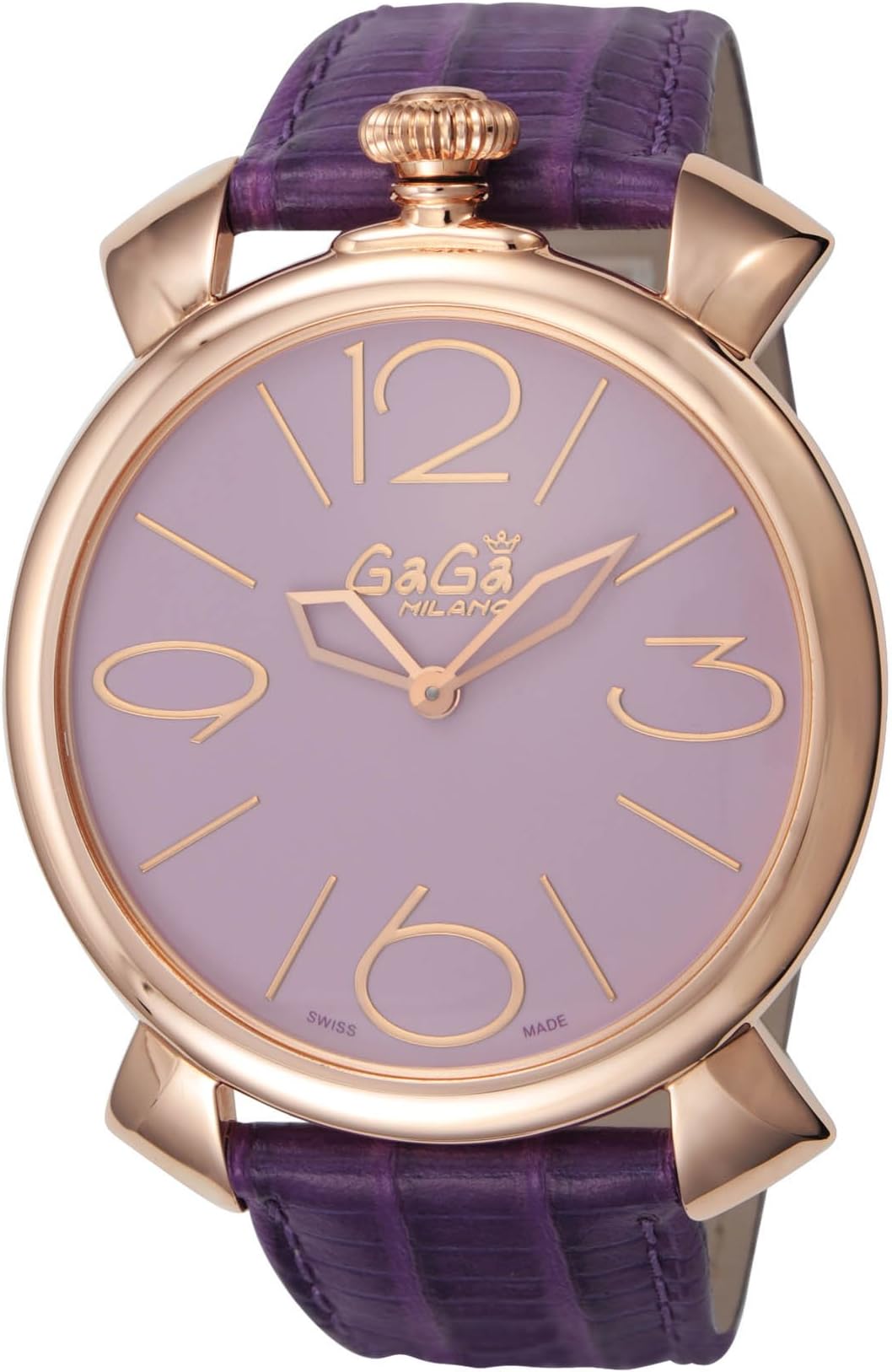 Gaga Milano 5091.02 MANUALE Thin 46mm Light Purple Dial Watch, Parallel Import, Dial Color - Purple, Watch