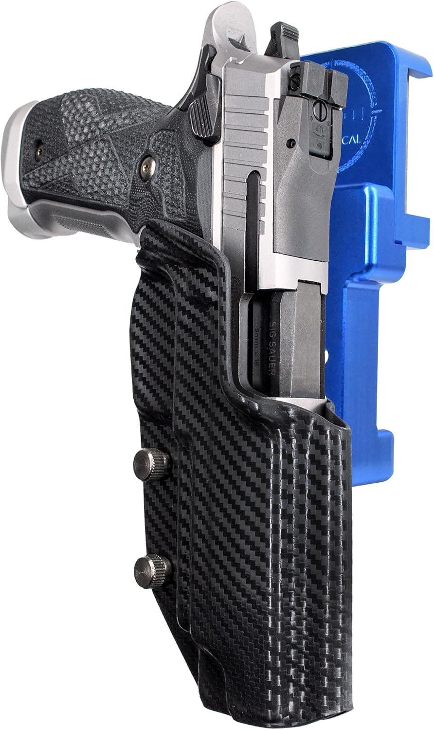 Alloy Competition Holster OWB Fits Sig P226 XFIVE Outside The Waistband Carry Gun Holster Kydex American Made OWB Aluminum Belt Attachment