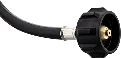 Miniatura 2 de Manguera de propano de alta presión, 3 pies de goma - Manguera de gas reguladora de propano con válvula de control de encendido y apagado para