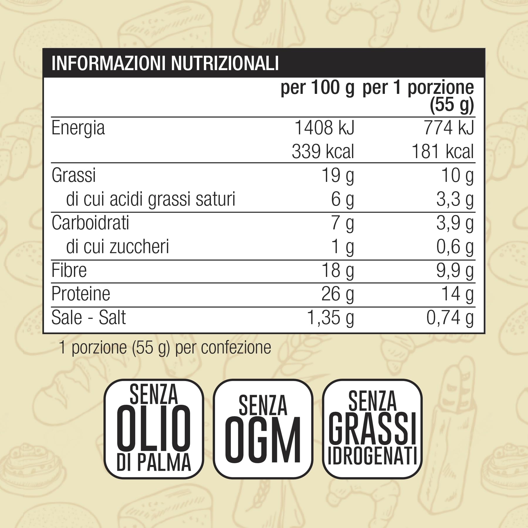 Focaccia Proteica Keto EatPro, 10 Focaccine Da 50g, 7% Carboidrati Netti, 26% Di Proteine, Focaccia Fit Olio Extra Vergine D'Oliva, Spuntini Proteici Low Carb, Keto Diet, Cibo Proteico