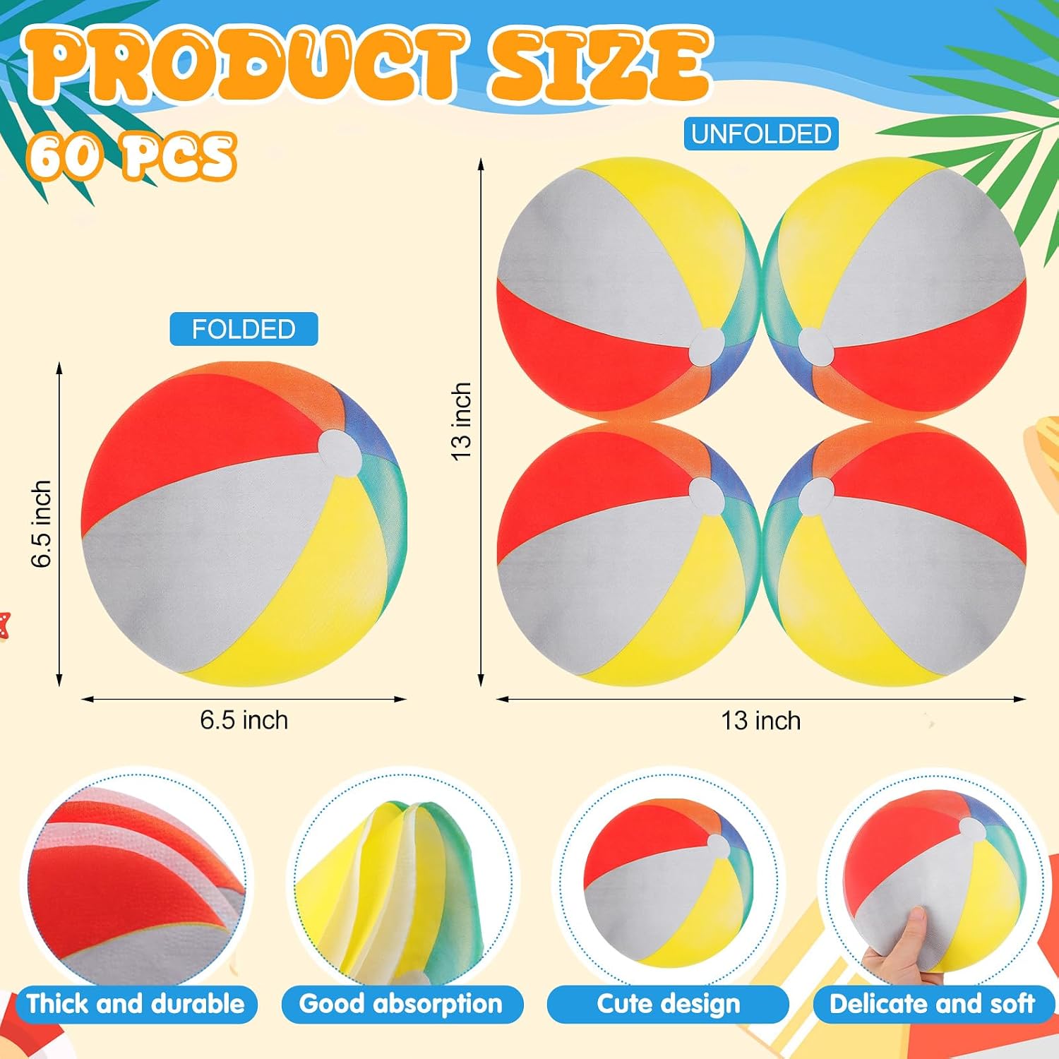 Motipuns 60 Pcs Summer Beach Ball Paper Napkins Bulk Disposable Cocktail Paper Napkins Dinner Table Disposable Guest Napkin for Decoupage Luncheon Tissue for Beach Pool Party Party Supplies