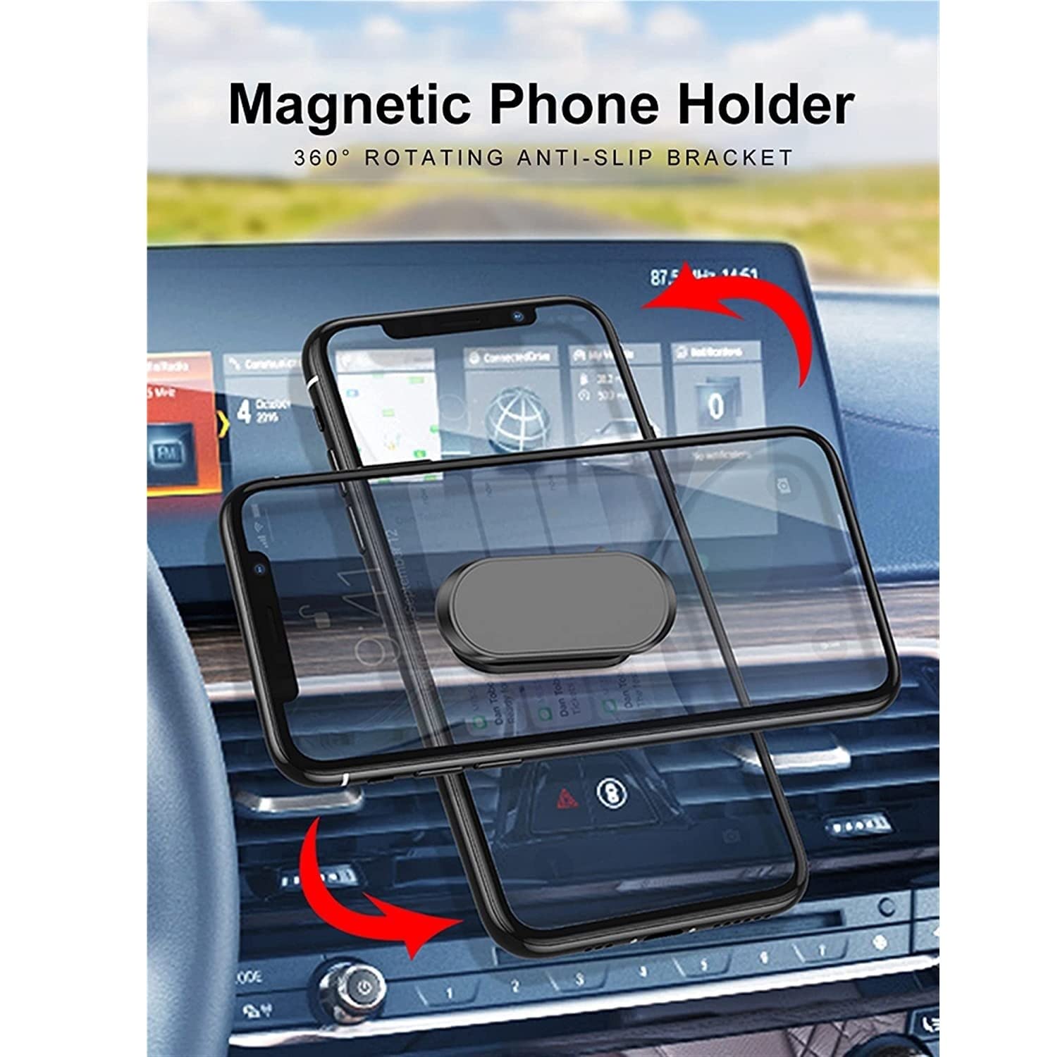 Uchwyt na Telefon Komórkowy Magnetyczny uchwyt samochodowy na telefon 360 stopni obrotowy uchwyt antypoślizgowy uchwyt na telefon komórkowy do telefonu w uchwycie samochodowym Uchwyt Samochodowy