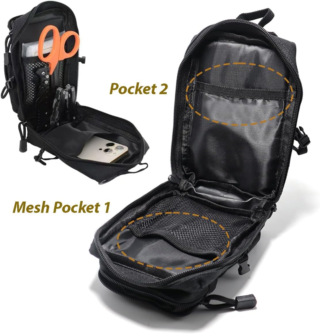 Tactical Molle Utility Pouch, Compact EDC Tool Pouch Bag Tactical Phone Pouches Medical EDC IFAK Pack Mini Waist Pouches image 2
