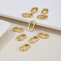 Vista 4 de Conector de collar de cierre ovalado relleno de oro de 18 quilates, cierres de resorte, llavero, mosquetón, cierres de bloqueo incluidos