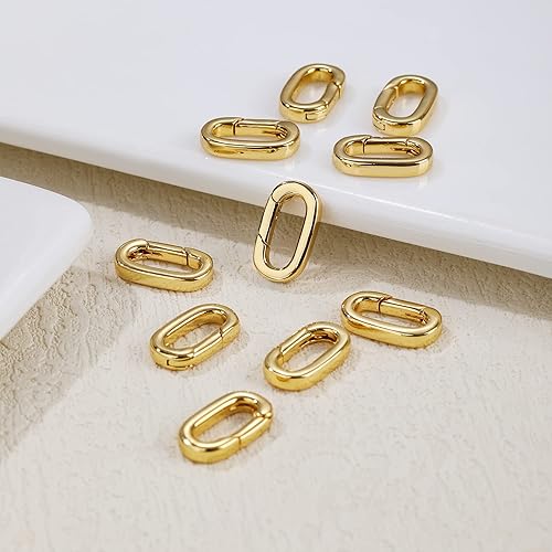 Miniatura 4 de Conector de collar de cierre ovalado relleno de oro de 18 quilates, cierres de resorte, llavero, mosquetón, cierres de bloqueo incluidos para