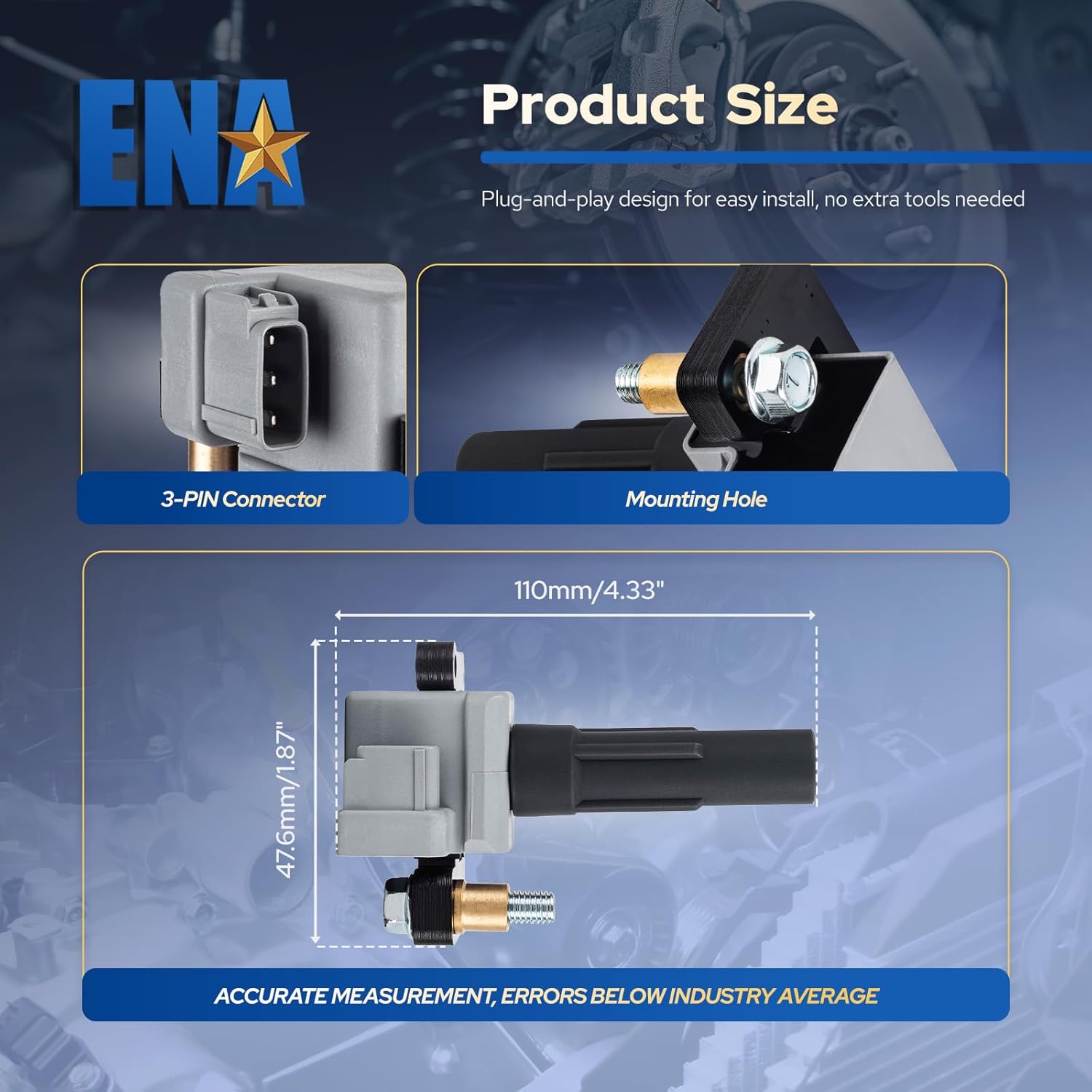 ENA Set of 4 Ignition Coil Pack Compatible with Subaru Baja Impreza Legacy Outback Replacement for C1479 UF508 UF567