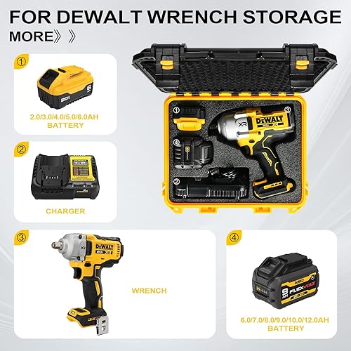 Miniatura 3 de Funda para llave de impacto inalámbrica Dewalt: caja de herramientas impermeable para llave de impacto Dewalt de 1/2 pulgada DCF900 | DCF891 |