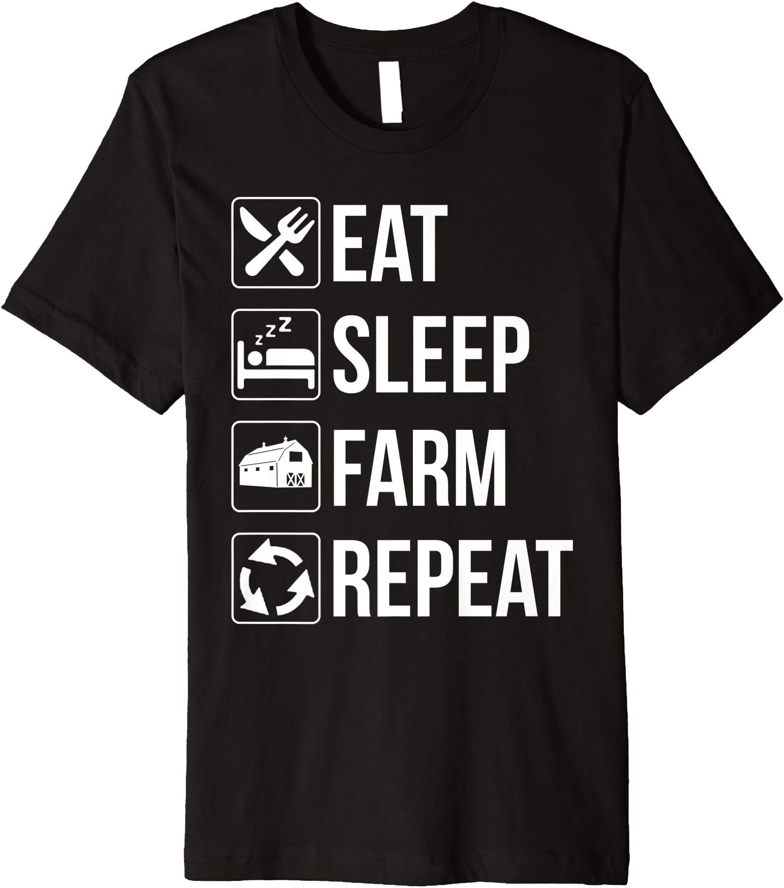 Eat Sleep Farm Repeat T Shirt Funny Farming Gift For Farmers T-ShirtOEKO-TEX STANDARD 100