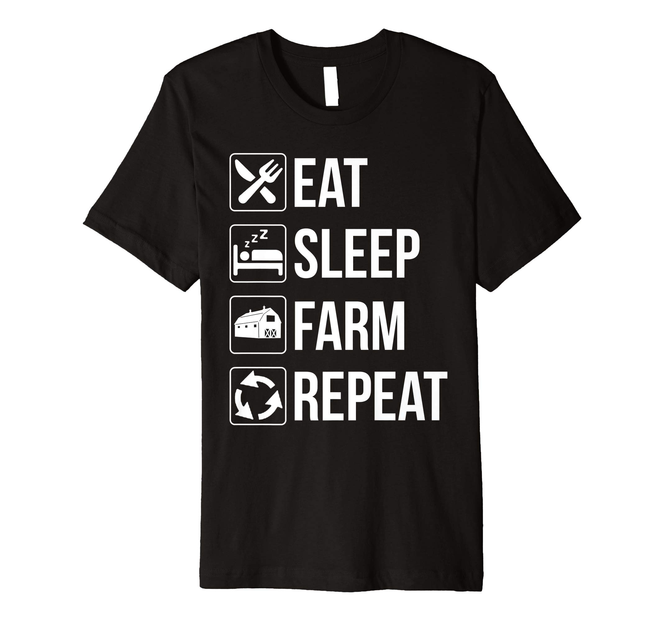 Eat Sleep Farm Repeat T Shirt Funny Farming Gift For Farmers T-ShirtOEKO-TEX STANDARD 100
