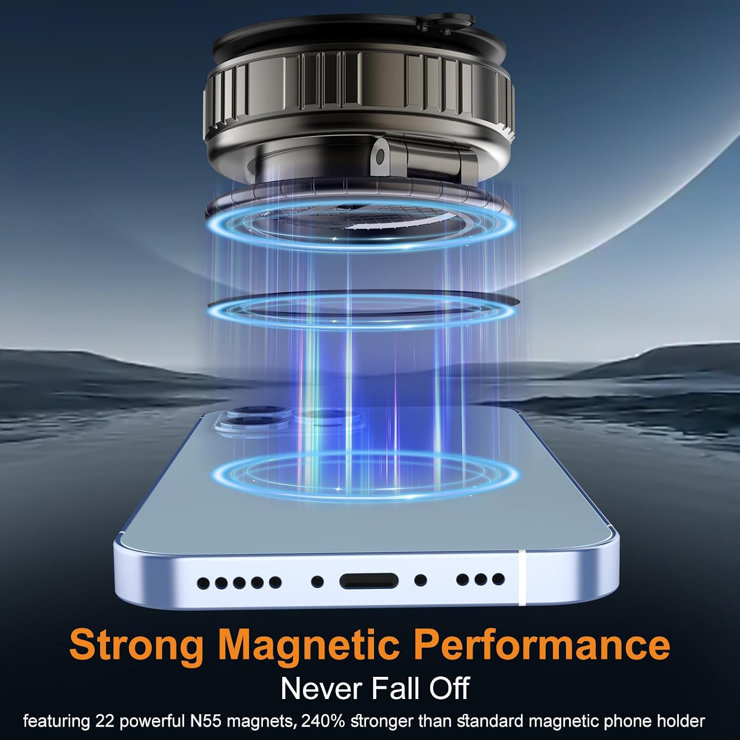 Phone Holders for Your Car, Ultra Vacuum Suction Cup Magnetic Car Phone Holder Mount 360° Adjustable Foldable Cars Phone Stand Compatible with MagSafe iPhone All Smartphones image 5