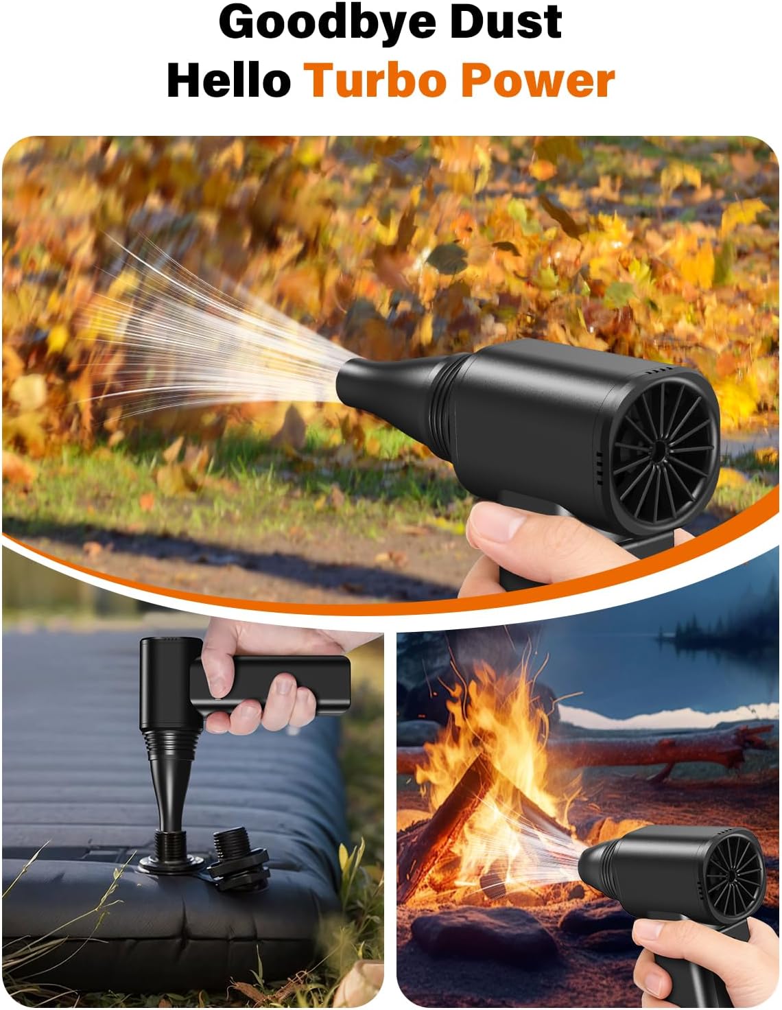 Compressed Air Duster, 300000RPM 500g Max Wind Pressure Cordless Rechargeable Electric Air Duster, Canned Air Duster for Computers, 4-Gear Turbo Dust Blower for Keyboard PC Outdoor Car