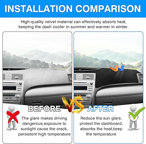 Vista 198 de Autorder Alfombrilla para tablero de instrumentos para Toyota 4Runner 1990-1995, accesorios para camioneta, cubierta de salpicadero, alfombrilla